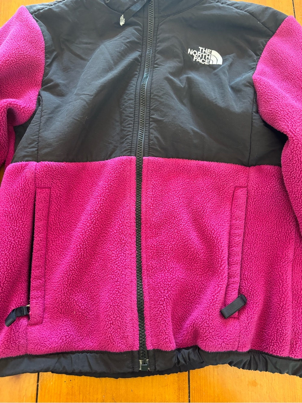 The north face Fleece Jacket Girls M 10-12 Pink and Black Full Zip Jacket - Picture 2 of 5